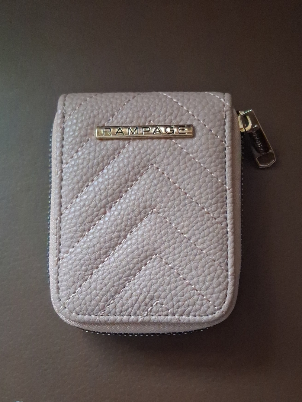 Rampage Quilted Zip Card Holder - Light Mauve